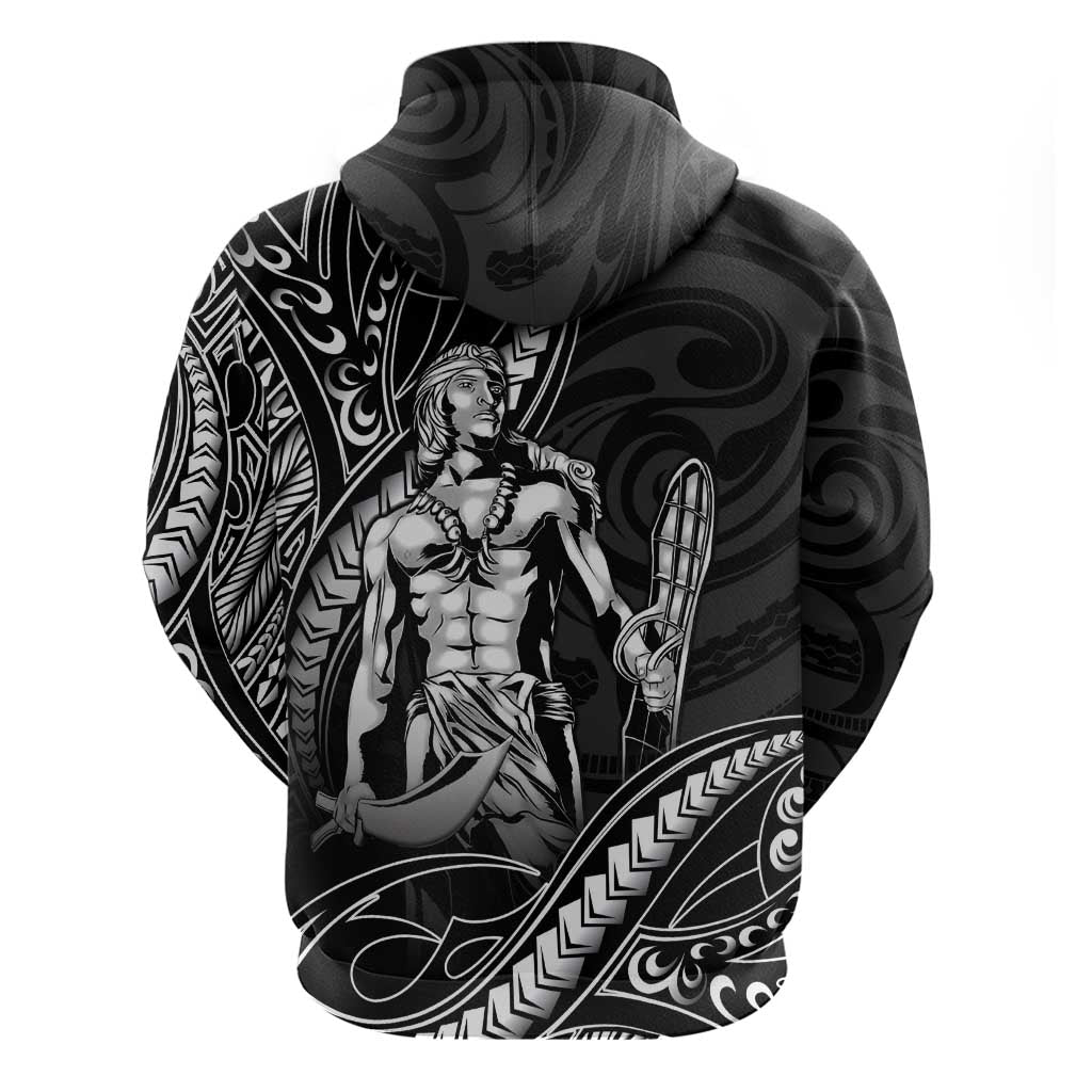 Filipinos Lapu Lapu Hero Zip Hoodie Black Polynesian Tribal Tattoo LT05 - Polynesian Pride