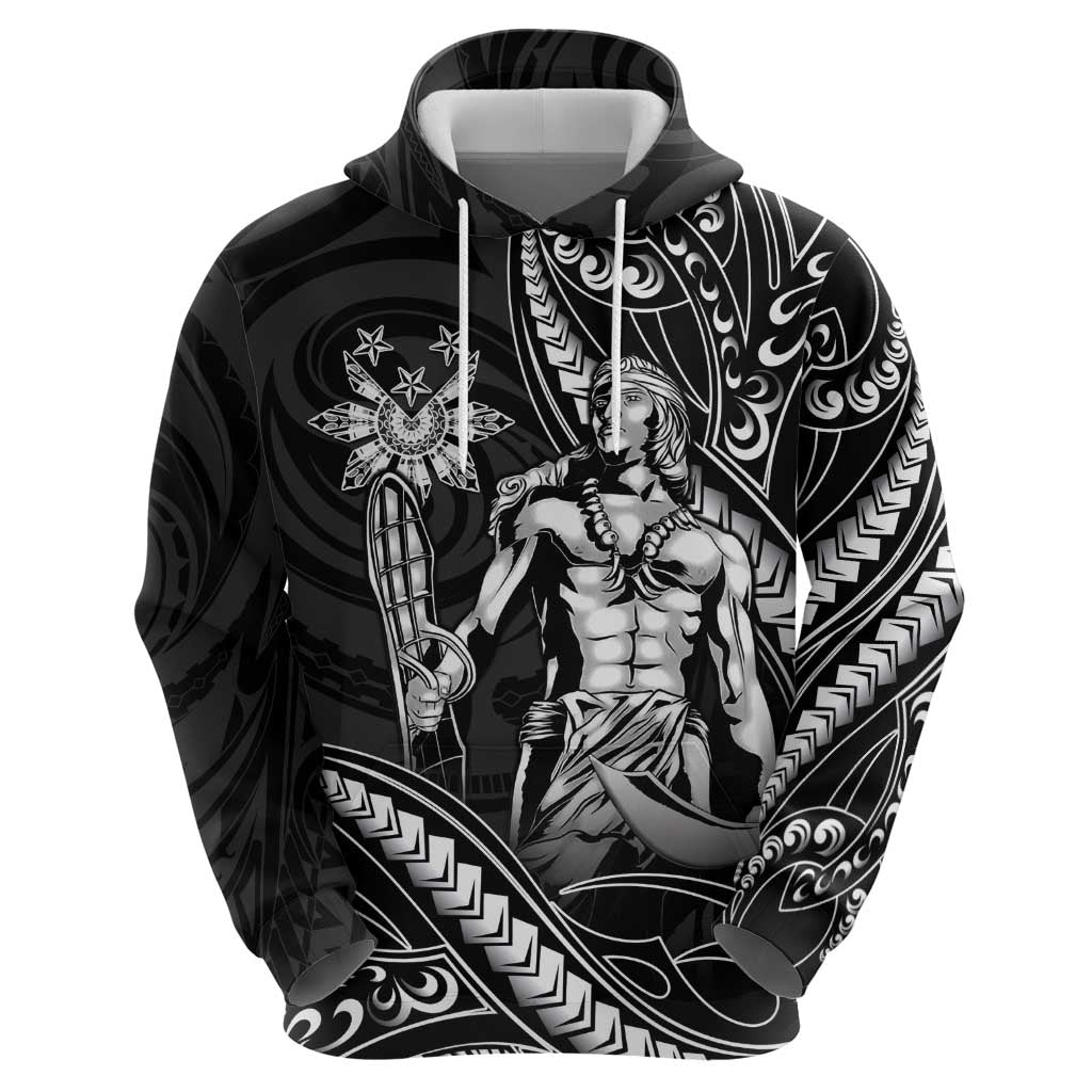 Filipinos Lapu Lapu Hero Zip Hoodie Black Polynesian Tribal Tattoo LT05 - Polynesian Pride