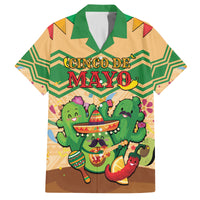 Personalised Hawaii Cinco De Mayo Family Matching Off The Shoulder Long Sleeve Dress and Hawaiian Shirt Funny Style