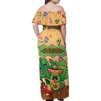 Personalised Hawaii Cinco De Mayo Family Matching Off Shoulder Maxi Dress and Hawaiian Shirt Funny Style