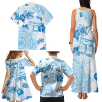 Happy Fiji Girmit Day Family Matching Tank Maxi Dress and Hawaiian Shirt Fijian Tapa With Mandala Pattern