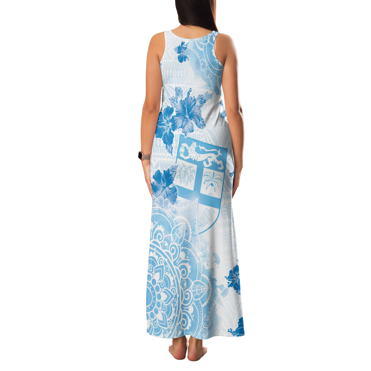 Happy Fiji Girmit Day Family Matching Tank Maxi Dress and Hawaiian Shirt Fijian Tapa With Mandala Pattern