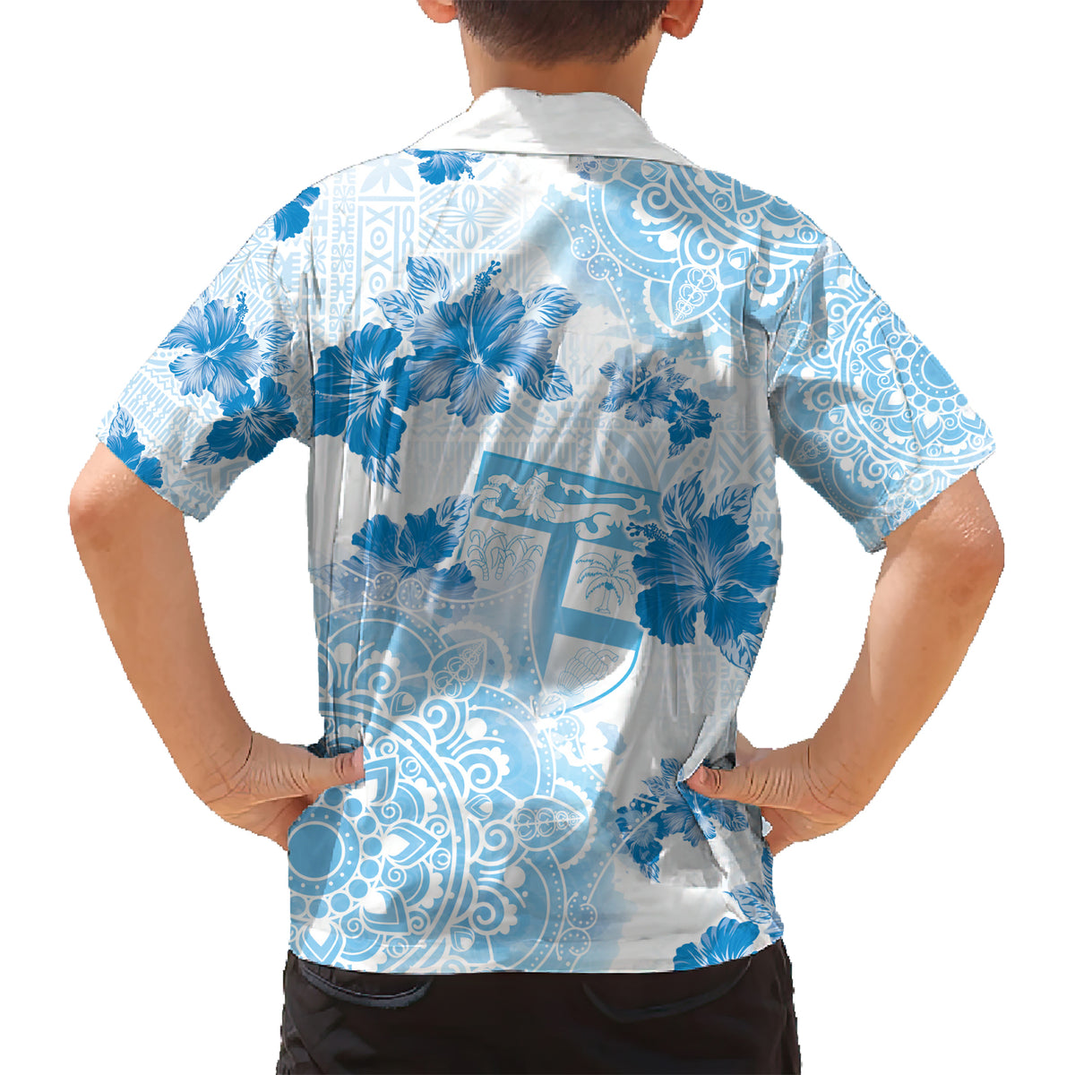 Happy Fiji Girmit Day Kid Hawaiian Shirt Fijian Tapa With Mandala Pattern