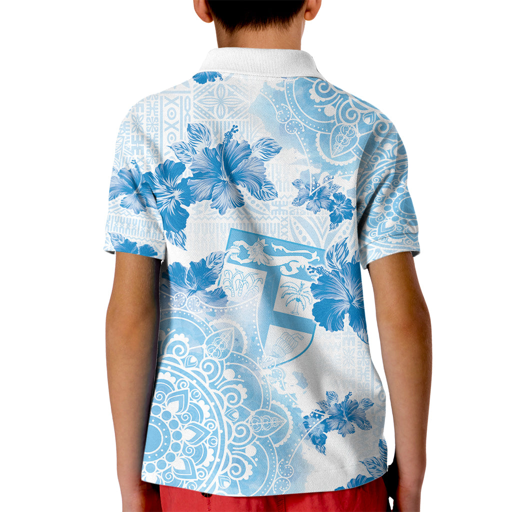Happy Fiji Girmit Day Kid Polo Shirt Fijian Tapa With Mandala Pattern