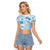 Happy Fiji Girmit Day Raglan Cropped T Shirt Fijian Tapa With Mandala Pattern