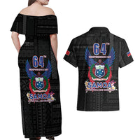 Samoa 64th Independence Anniversary Couples Matching Off Shoulder Maxi Dress and Hawaiian Shirt