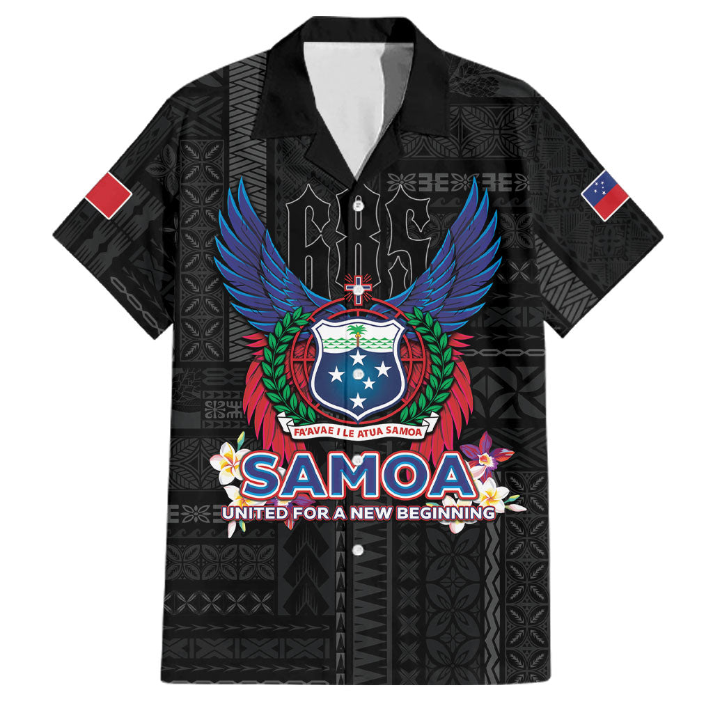 Samoa 64th Independence Anniversary Family Matching Off The Shoulder Long Sleeve Dress and Hawaiian Shirt