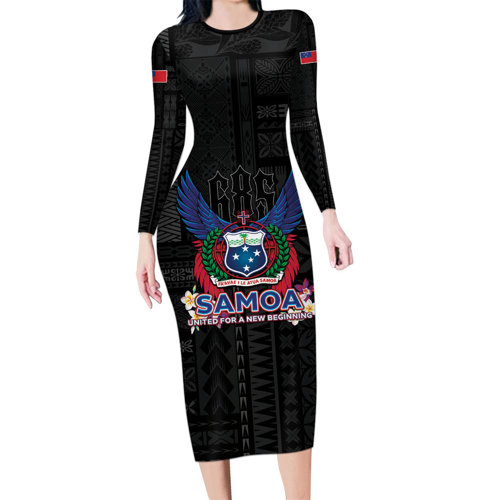 Samoa 64th Independence Anniversary Long Sleeve Bodycon Dress