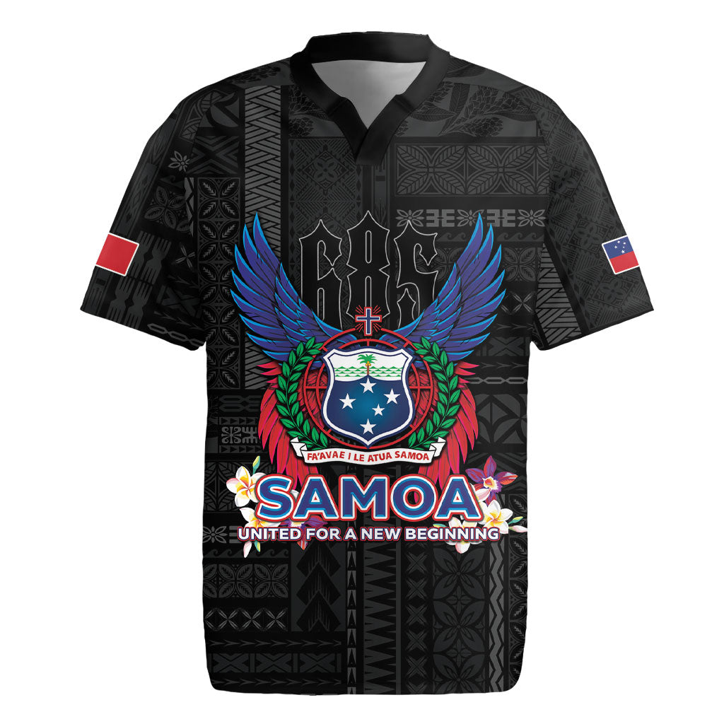 Samoa 64th Independence Anniversary Rugby Jersey LT05 Black - Polynesian Pride