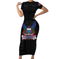 Samoa 64th Independence Anniversary Short Sleeve Bodycon Dress