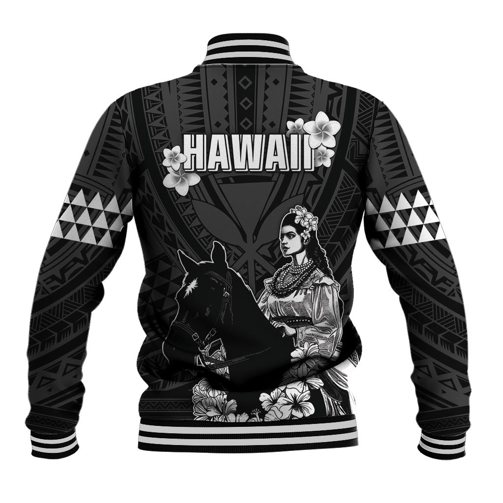 Hawaii King Kamehameha Day Parade Baseball Jacket With Pa'u Riders Plumeria Kakau Tribal Pattern