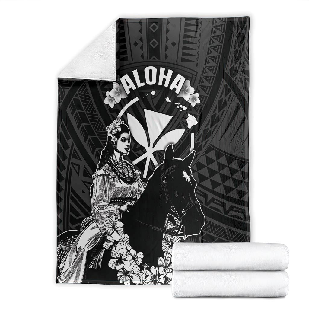 Hawaii King Kamehameha Day Parade Blanket With Pa'u Riders Plumeria Kakau Tribal Pattern