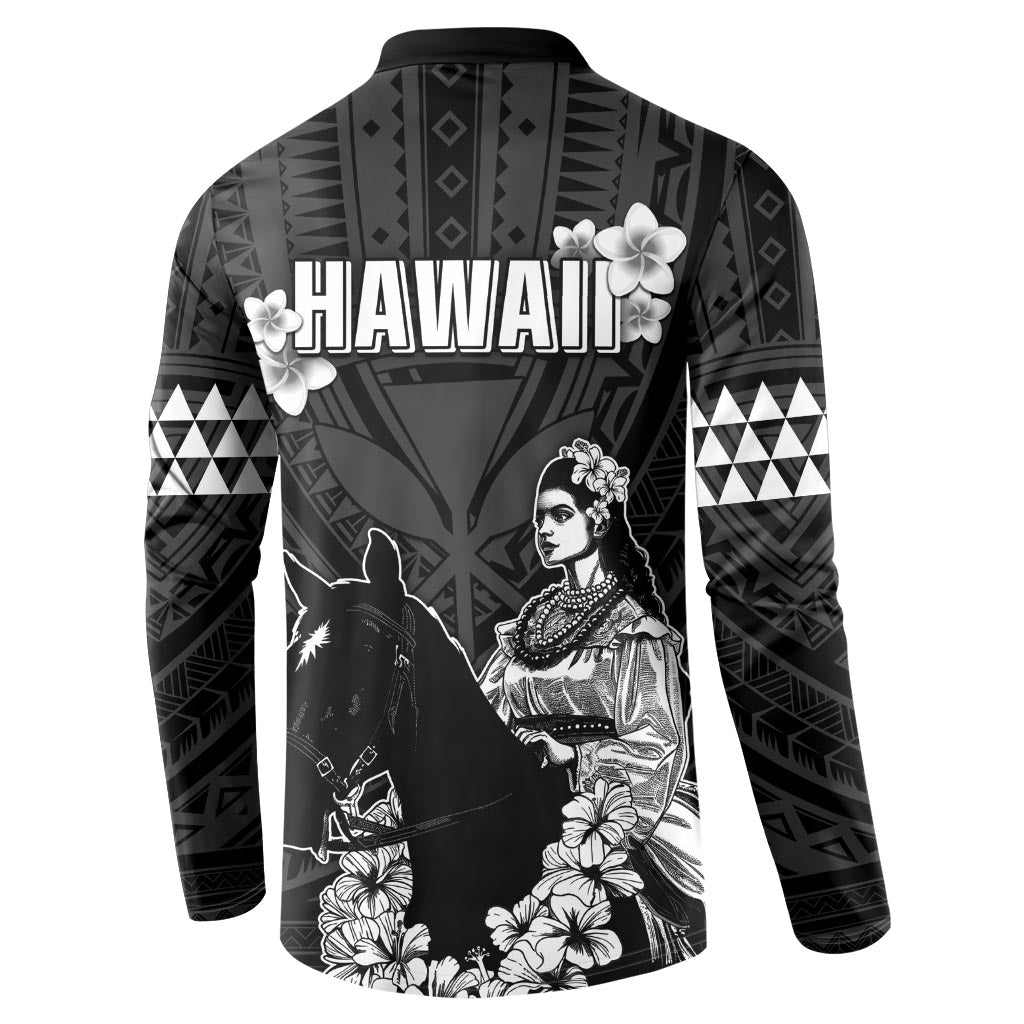 Hawaii King Kamehameha Day Parade Button Sweatshirt With Pa'u Riders Plumeria Kakau Tribal Pattern
