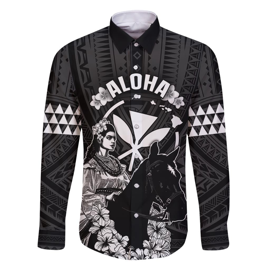 Hawaii King Kamehameha Day Parade Family Matching Off Shoulder Short Dress and Hawaiian Shirt With Pa'u Riders Plumeria Kakau Tribal Pattern