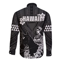 Hawaii King Kamehameha Day Parade Long Sleeve Button Shirt With Pa'u Riders Plumeria Kakau Tribal Pattern