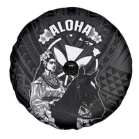 Hawaii King Kamehameha Day Parade Spare Tire Cover With Pa'u Riders Plumeria Kakau Tribal Pattern