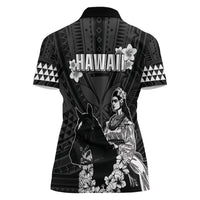 Hawaii King Kamehameha Day Parade Women Polo Shirt With Pa'u Riders Plumeria Kakau Tribal Pattern
