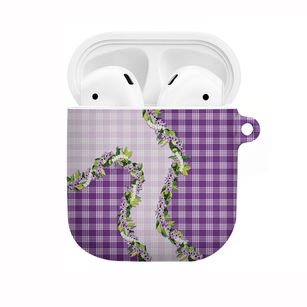 Violet Hawaii Palaka AirPods Case Maile Pikake Honohono Orchid Lei
