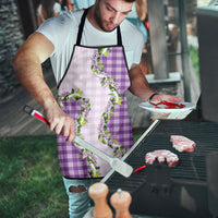 Violet Hawaii Palaka Apron Maile Pikake Honohono Orchid Lei