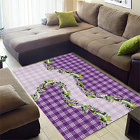Violet Hawaii Palaka Area Rug Maile Pikake Honohono Orchid Lei