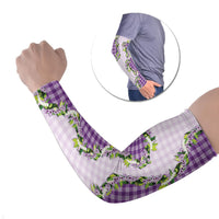 Violet Hawaii Palaka Arm Sleeves Maile Pikake Honohono Orchid Lei