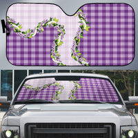 Violet Hawaii Palaka Auto Sun Shade Maile Pikake Honohono Orchid Lei