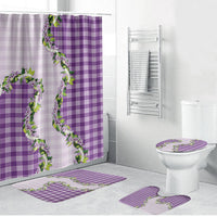 Violet Hawaii Palaka Bathroom Set Maile Pikake Honohono Orchid Lei