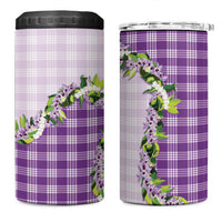 Violet Hawaii Palaka 4 in 1 Can Cooler Tumbler Maile Pikake Honohono Orchid Lei