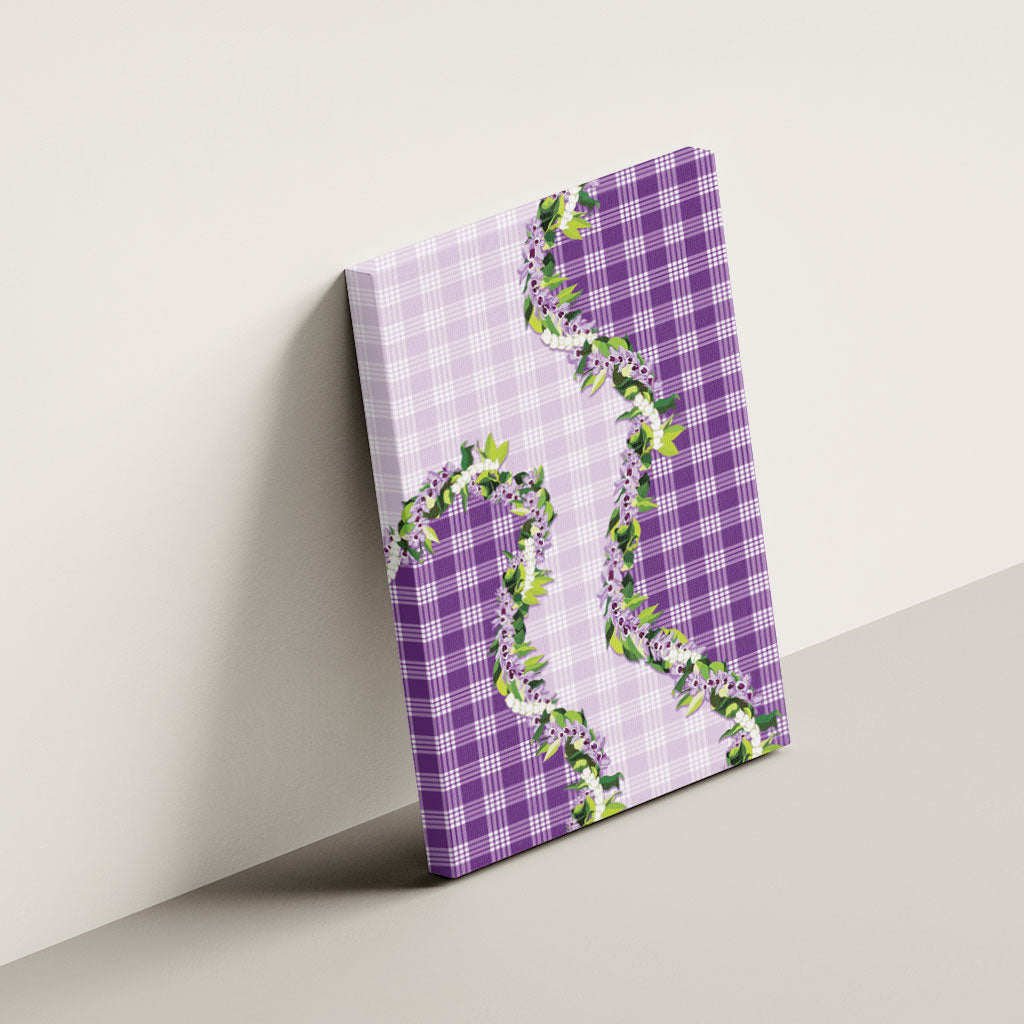 Violet Hawaii Palaka Canvas Wall Art Maile Pikake Honohono Orchid Lei