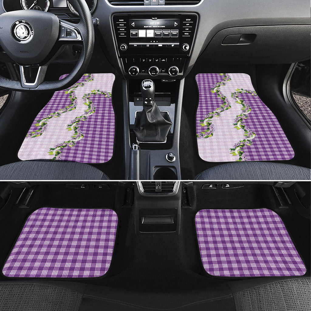 Violet Hawaii Palaka Car Mats Maile Pikake Honohono Orchid Lei