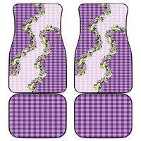 Violet Hawaii Palaka Car Mats Maile Pikake Honohono Orchid Lei