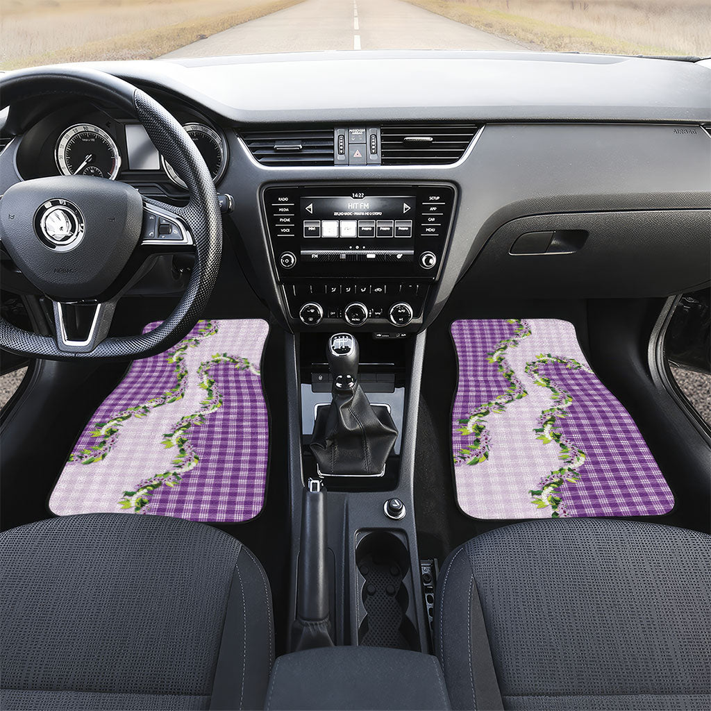 Violet Hawaii Palaka Car Mats Maile Pikake Honohono Orchid Lei