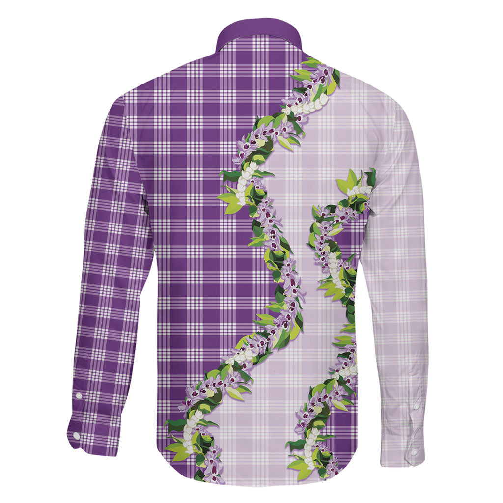 Violet Hawaii Palaka Family Matching Mermaid Dress and Hawaiian Shirt Maile Pikake Honohono Orchid Lei