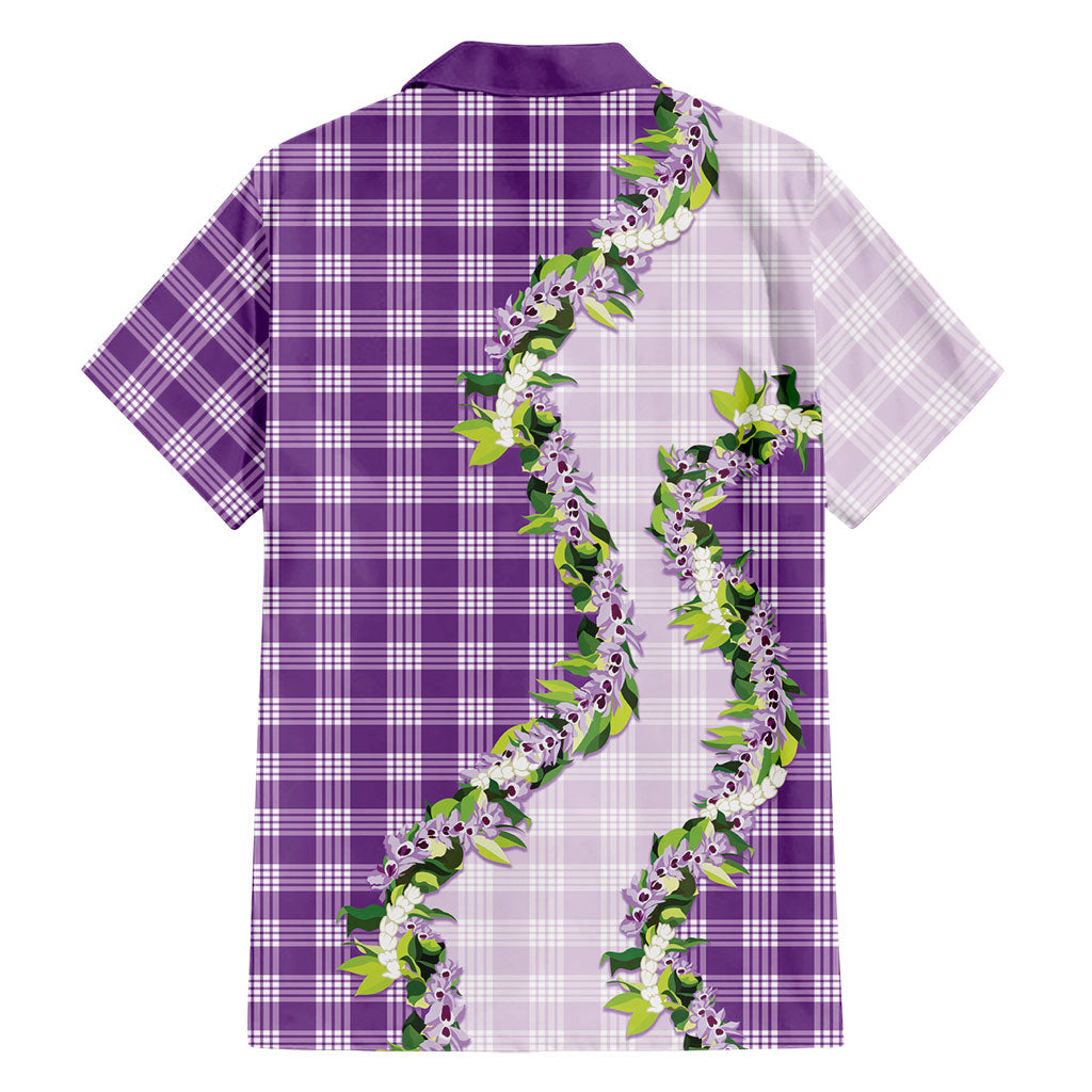 Violet Hawaii Palaka Hawaiian Shirt Maile Pikake Honohono Orchid Lei