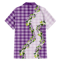 Violet Hawaii Palaka Hawaiian Shirt Maile Pikake Honohono Orchid Lei