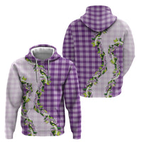 Violet Hawaii Palaka Hoodie Maile Pikake Honohono Orchid Lei