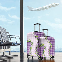 Violet Hawaii Palaka Luggage Cover Maile Pikake Honohono Orchid Lei