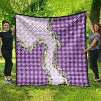 Violet Hawaii Palaka Quilt Maile Pikake Honohono Orchid Lei
