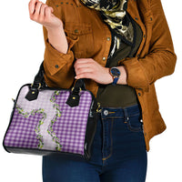 Violet Hawaii Palaka Shoulder Handbag Maile Pikake Honohono Orchid Lei
