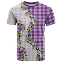 Violet Hawaii Palaka T Shirt Maile Pikake Honohono Orchid Lei