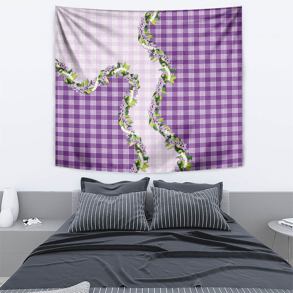 Violet Hawaii Palaka Tapestry Maile Pikake Honohono Orchid Lei