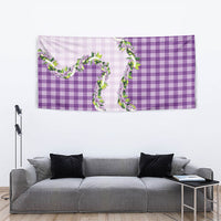 Violet Hawaii Palaka Tapestry Maile Pikake Honohono Orchid Lei