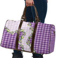 Violet Hawaii Palaka Travel Bag Maile Pikake Honohono Orchid Lei