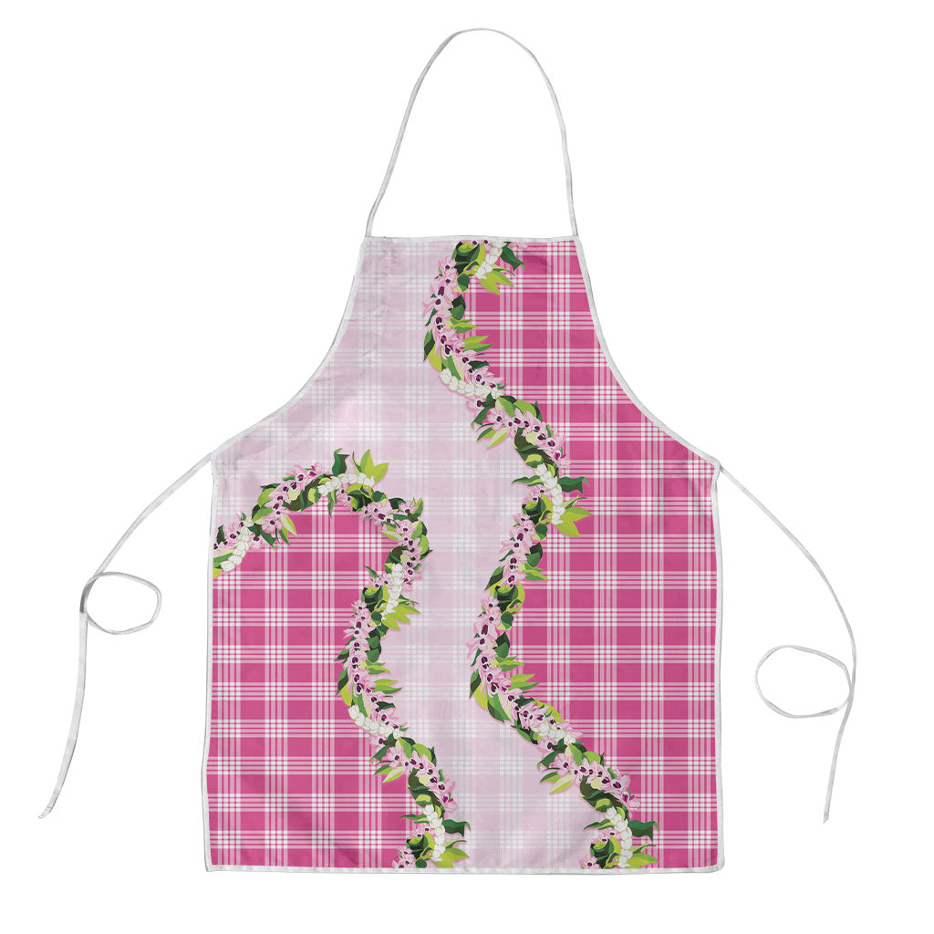 Pink Hawaii Palaka Apron Maile Pikake Honohono Orchid Lei LT05 Pink - Polynesian Pride