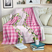 Pink Hawaii Palaka Blanket Maile Pikake Honohono Orchid Lei