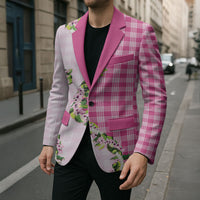 Pink Hawaii Palaka Blazer Maile Pikake Honohono Orchid Lei