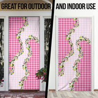 Pink Hawaii Palaka Door Cover Maile Pikake Honohono Orchid Lei