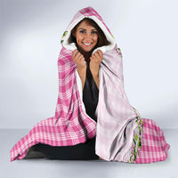 Pink Hawaii Palaka Hooded Blanket Maile Pikake Honohono Orchid Lei