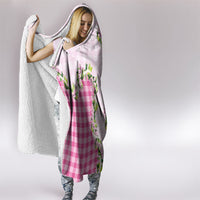 Pink Hawaii Palaka Hooded Blanket Maile Pikake Honohono Orchid Lei
