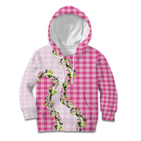 Pink Hawaii Palaka Kid Hoodie Maile Pikake Honohono Orchid Lei